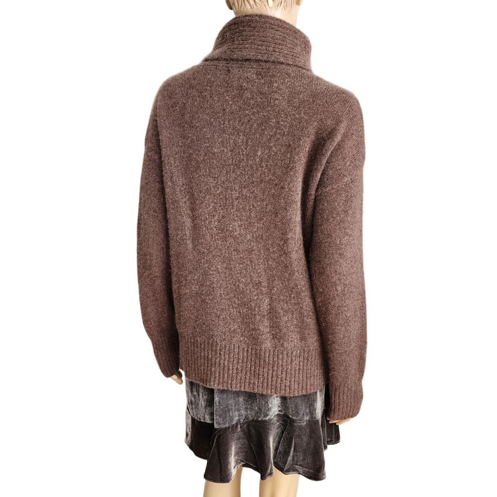 SAKS FIFTH AVENUE Brown Cashmere Turtleneck Sweater M - Picture 4 of 6